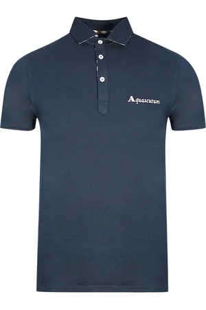 Aquascutum Signature Logo Marineblaues Poloshirt