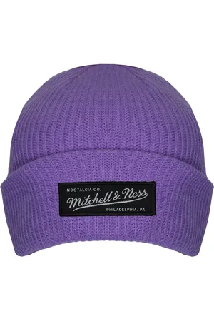 Mitchell & Ness Box Logo Herren Purpur Strick Mütze