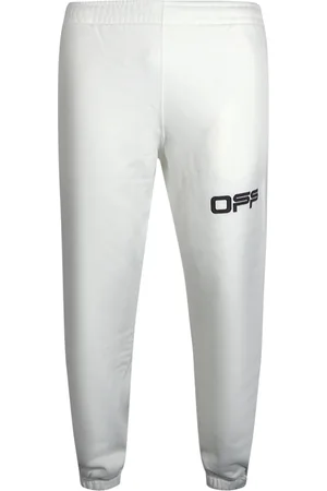 OFF-WHITE Weiße Jogginghose mit Flughafenband-Logo von