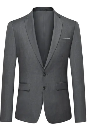 Allthemen Dunkelgrauer Blazer mit zwei Knöpfen
