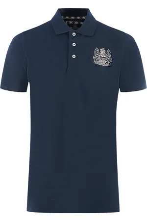 Aquascutum Branded Sleeve Marineblaues Poloshirt