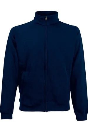 Fruit Of The Loom Herren Premium 70/30 Zip Neck Sweatshirt (Deep Navy)