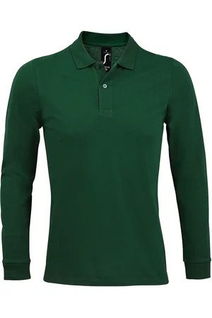 Sols Mens Perfect Langarm-Piqu-Poloshirt (flaschengrün)