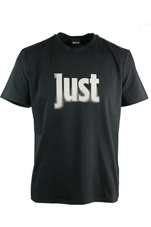 Roberto Cavalli Verblasstes Logo Schwarzes T-Shirt