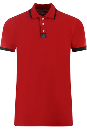 Aquascutum Branded Shoulder Tipped Rotes Poloshirt