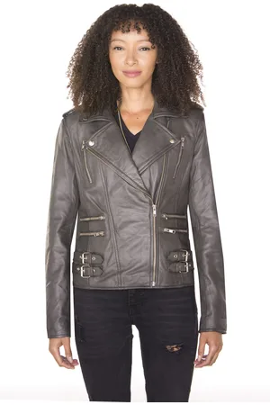 Infinity Damen Leder Vintage Brando Bikerjacke-Orlando