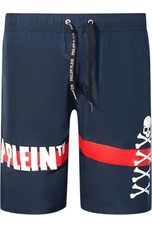 Philipp Plein TM Skull And Bones Marineblaue Badeshorts