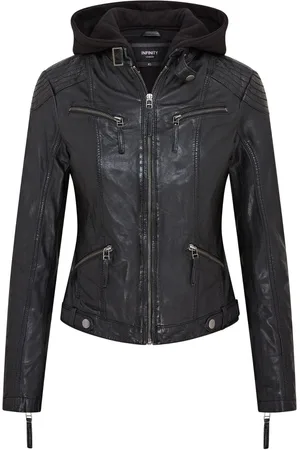 Infinity Klassische Bikerjacke mit Kapuze f�r Damen - Brazzaville