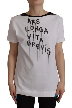 Dolce & Gabbana Baumwoll-T-Shirt mit Rundhalsausschnitt und Slogan