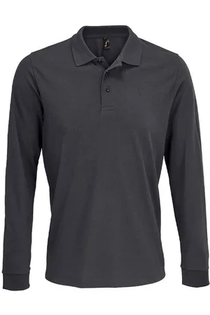 Sols Unisex Adult Prime Pique Langarm-Poloshirt (Dunkelgrau)