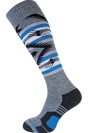 COMODO Chaussettes Hautes de Snowboard Ski pour Hommes, Femmes - Gris