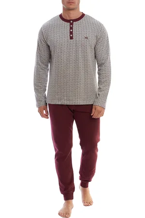Kisses and Love Langärmliger Plüsch-Winterpyjama KLP3 für Herren