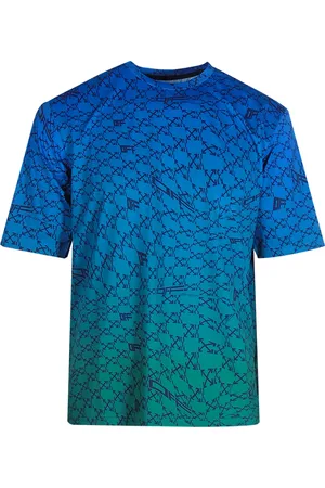 OFF-WHITE Allover-Sport-T-Shirt in Pfauenblau