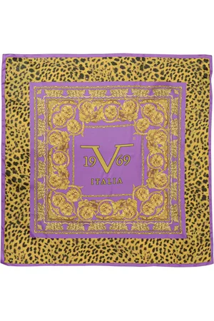 19V69 Italia Mehrfarbiger Schal mit Animal-Print