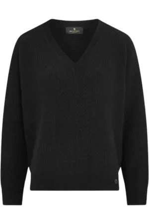 Belstaff Schwarzer Cameron-Kaschmirpullover mit V-Ausschnitt