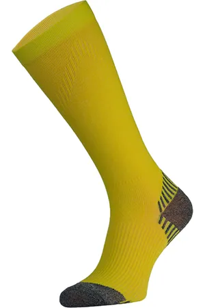 COMODO 1 Paire Chaussettes Genou Sport Running Contention Homme Femme - Jaune