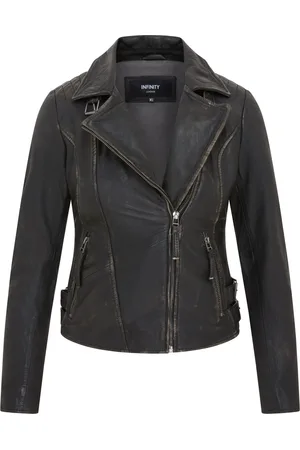 Infinity Brando Bikerjacke aus schwarzem Leder für Damen – Finnsnes