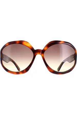 Tom Ford Rund Damen Dunkel Havanna Rauch Gradient Georgia 02 FT1011