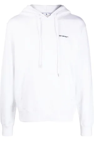 OFF-WHITE Diag Wave Outline Weißer Kapuzenpullover