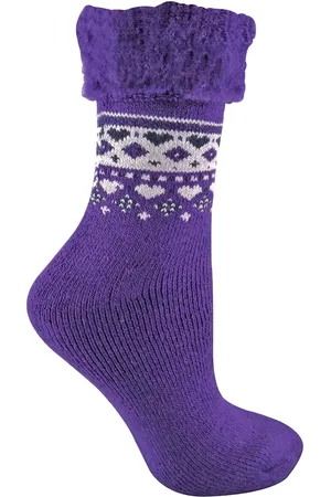 Sock Snob Damen Turn Over Top Warme Thermo-Winter-Nordic-Bettsocken