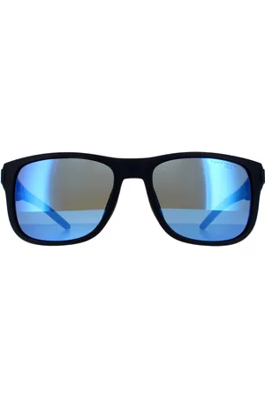 Tommy Hilfiger Wrap Mens Matte Blue Blue Mirror Sonnenbrillen