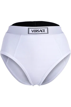 VERSACE Highleg Rib - Cotton Rib Elastic Canet Slip