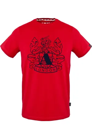 Aquascutum Grosses Schild Aldis Logo rotes T-Shirt