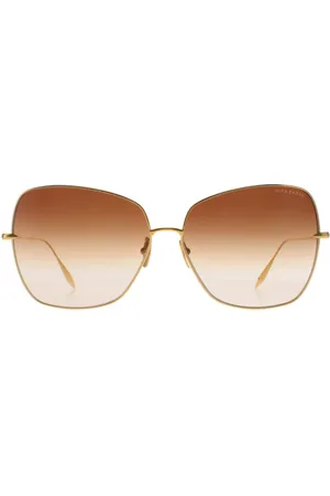 DITA EYEWEAR Cat Eye Damen Gelbgold Dunkelbraun bis klar Farbverlauf Zazoe