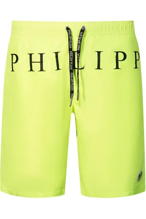 Philipp Plein Brand Logo Fluoreszierendes Badeshorts