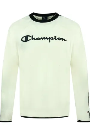 Champion Classic Script Logo Weißes Fleece-Sweatshirt