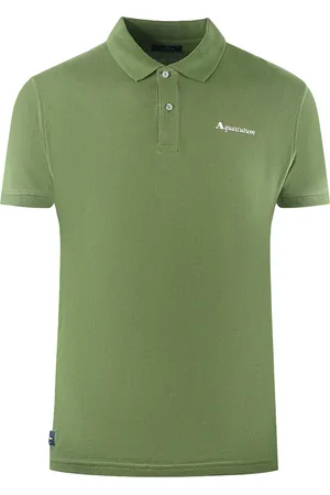 Aquascutum Marke Logo Schlichte Armee Polo-Shirt