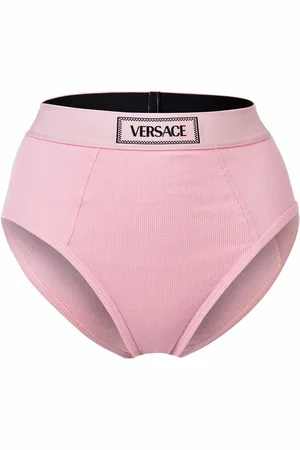 VERSACE Highleg Rib - Cotton Rib Elastic Canet Slip