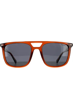 Polaroid Rectangle Mens Grau Polarisierte Sonnenbrille
