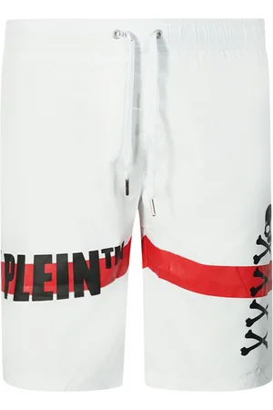 Philipp Plein TM Skull And Bones Weiße Badeshorts