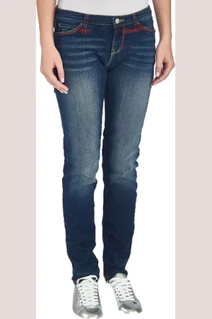 Emporio Armani Femme Pantalon Cinq Poches Regular fit Longueur de la cheville Bleu