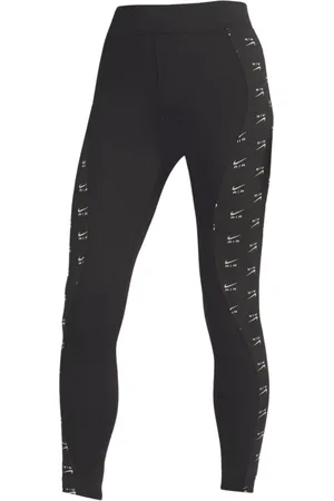 Nike Schwarze Air All-Over-Logo-Leggings
