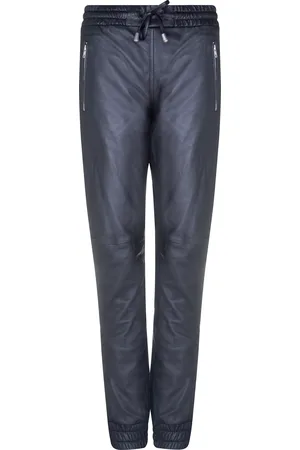 Infinity Damen-Jogginghose aus schwarzem Nappaleder