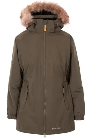 Trespass Damen Parka Celebrity, isoliert, längere Länge (Dunkelrot)