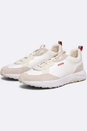 HUGO BOSS Kane Runn Herren-Turnschuhe aus Wildleder und beschichtetem Segeltuch