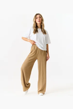 Gini London Texturierte Hose mit elastischem Bund zum Anziehen
