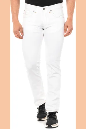 La Martina Lange, gerade geschnittene Denim-Hose für Herren mit Saum JMT016