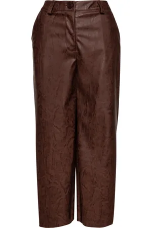 Conquista Schokoladenbraune Culottes aus Kunstleder