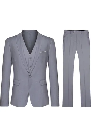 Allthemen Klassischer Anzug in Birch Silver – 3-teilig, ein Knopf