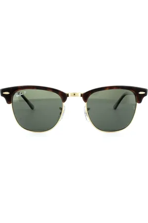 Ray-Ban Sonnenbrille Clubmaster 3016 990/58 Havanna Grün Polarisiert Groß