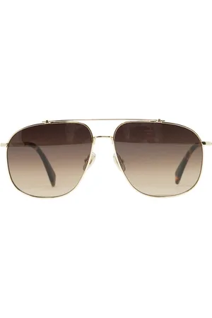 Lanvin Braune -Sonnenbrille mit Verlaufsglas und goldenen Glsern