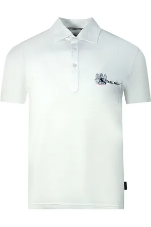 Aquascutum Aldis Brand London Logo Weißes Poloshirt
