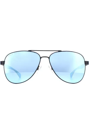 HUGO BOSS Aviator Mens Matte Blue Blue Mirror Lunettes de soleil