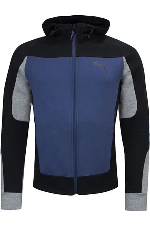PUMA Langarm Zip Up Blue Black Herren mit Kapuze -Track Jacke 582725 43