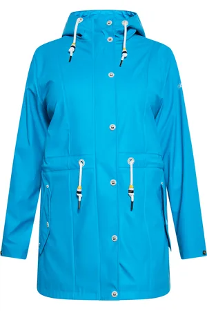 Schmuddelwedda Curvy Regenmantel Damen Cyanblau