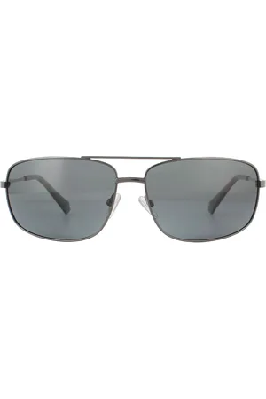 Polaroid Rectangle Mens Dark Ruthenium Grey Polarisierte Sonnenbrille